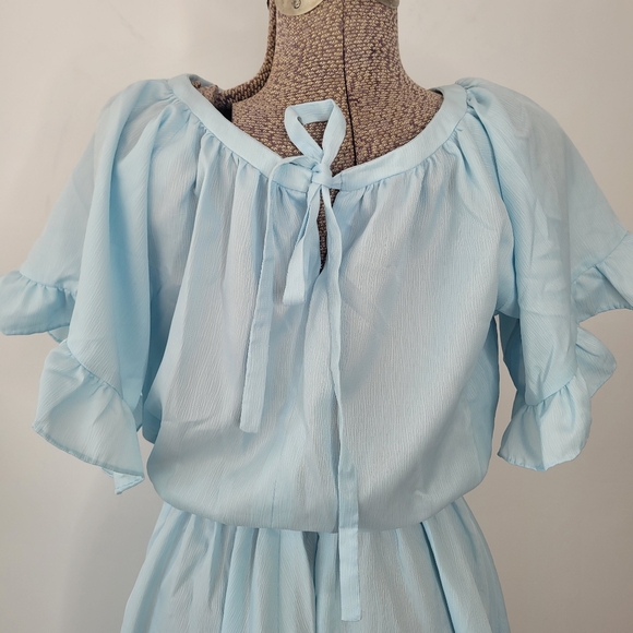 Light Blue Women’s Ruffled Midi Dress - Picture 5 of 11